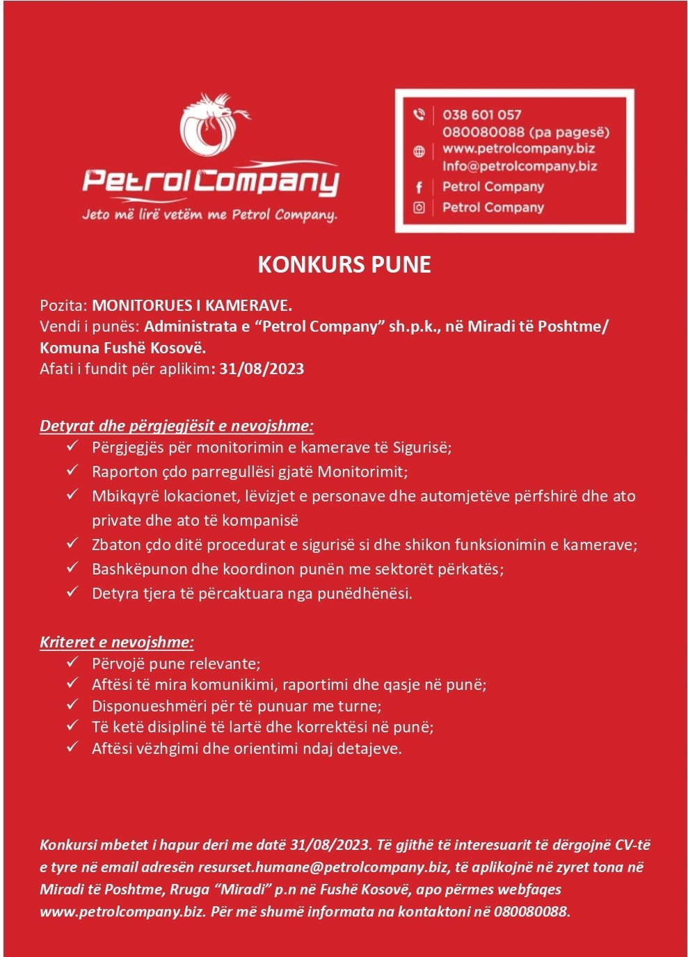 Monitorues i kamerave